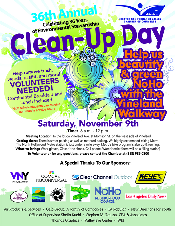greater san fernando valley chamber of commerce clean up day office clean up day flyer